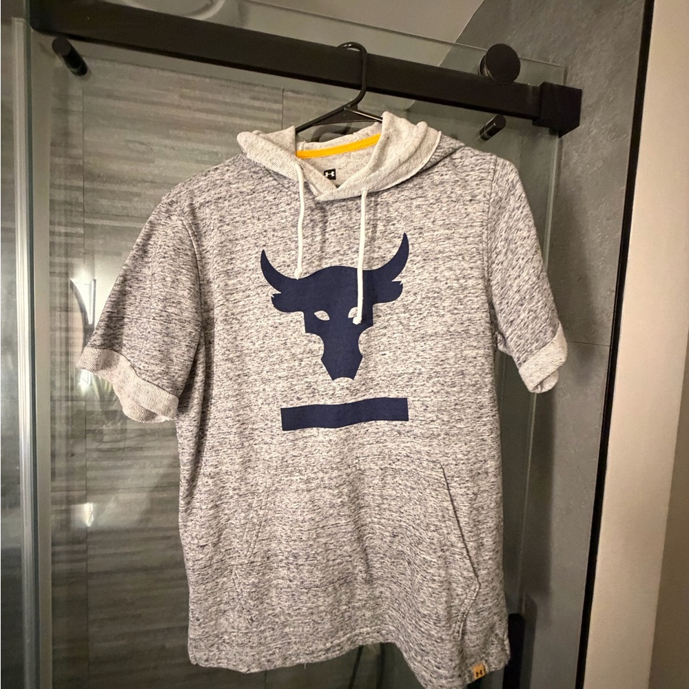 Under Armour Gray Hoodie with Navy Print